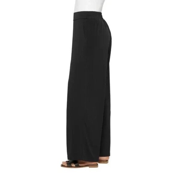 NEW Three Dots Women's XXL Black Wide Leg Palazzo Pants Elastic Waist Soft Knit - Picture 3 of 9